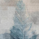 10' X 14' Teal Blue And Pewter Botanical Leaves Washable Indoor Outdoor Area Rug