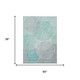 3' X 5' Aqua And Teal Blue Geometric Washable Indoor Outdoor Area Rug