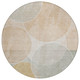 8' Salmon And Orange Round Geometric Washable Indoor Outdoor Area Rug
