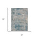 5' X 8' Teal Blue And Pewter Abstract Washable Indoor Outdoor Area Rug