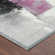 3' X 5' Pink And Silver Abstract Washable Indoor Outdoor Area Rug