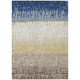 9' X 12' Blue And Khaki Striped Washable Indoor Outdoor Area Rug