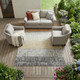 9' X 12' Copper And Orange Striped Washable Indoor Outdoor Area Rug
