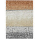 10' X 14' Copper And Orange Striped Washable Indoor Outdoor Area Rug