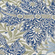 8' Blue And Gray Round Botanical Leaves Washable Indoor Outdoor Area Rug