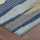 3' X 5' Navy Blue And Blue Abstract Washable Indoor Outdoor Area Rug