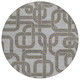 8' Pewter And Gray Round Geometric Washable Indoor Outdoor Area Rug