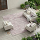 9' X 12' Blush And Pink Abstract Washable Indoor Outdoor Area Rug