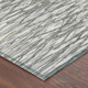 5' X 8' Gray And Pewter Abstract Washable Indoor Outdoor Area Rug