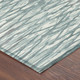 3' X 5' Teal Blue And Pewter Abstract Washable Indoor Outdoor Area Rug