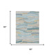 5' X 8' Teal Blue And Silver Striped Washable Indoor Outdoor Area Rug