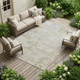 10' X 14' Ivory And Silver Abstract Washable Indoor Outdoor Area Rug