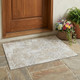 3' X 5' Ivory And Silver Abstract Washable Indoor Outdoor Area Rug