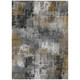 5' X 8' Gray And Graphite Abstract Washable Indoor Outdoor Area Rug