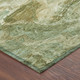 9' X 12' Green And Brown Abstract Washable Indoor Outdoor Area Rug