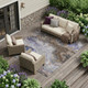 9' X 12' Brown And Graphite Abstract Washable Indoor Outdoor Area Rug