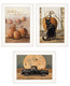 Set Of Three Harvest Moon White Framed Print Kitchen Wall Art