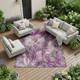 8' X 10' Purple And Plum Floral Washable Indoor Outdoor Area Rug