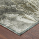 10' X 14' Pewter And Gray Floral Washable Indoor Outdoor Area Rug