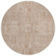 8' Copper And Orange Round Oriental Washable Indoor Outdoor Area Rug