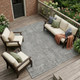 8' X 10' Silver And Gray Oriental Washable Indoor Outdoor Area Rug