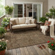 5' X 8' Copper And Orange Oriental Washable Indoor Outdoor Area Rug