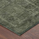 10' X 14' Green And Chocolate Oriental Washable Indoor Outdoor Area Rug
