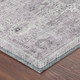 8' Lilac And Purple Round Oriental Washable Indoor Outdoor Area Rug