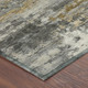 8' Pewter And Gray Round Abstract Washable Indoor Outdoor Area Rug