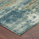 8' Teal Blue And Green Round Abstract Washable Indoor Outdoor Area Rug
