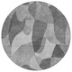 8' Gray And Silver Round Abstract Washable Indoor Outdoor Area Rug