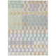 8' X 10' Linen And Ivory Geometric Washable Indoor Outdoor Area Rug