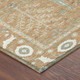 8' Copper And Orange Round Oriental Washable Indoor Outdoor Area Rug