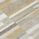 8' X 10' Ivory And Beige Striped Washable Indoor Outdoor Area Rug