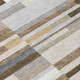 10' X 14' Brown And Silver Striped Washable Indoor Outdoor Area Rug