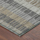 3' X 5' Gray And Graphite Striped Washable Indoor Outdoor Area Rug