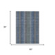 3' X 5' Navy Blue And Blue Striped Washable Indoor Outdoor Area Rug