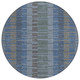 8' Navy Blue And Blue Round Striped Washable Indoor Outdoor Area Rug