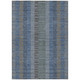 10' X 14' Navy Blue And Blue Striped Washable Indoor Outdoor Area Rug