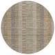 8' Taupe And Brown Round Striped Washable Indoor Outdoor Area Rug