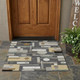 3' X 5' Graphite And Gray Geometric Washable Indoor Outdoor Area Rug