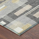 9' X 12' Gray And Graphite Geometric Washable Indoor Outdoor Area Rug