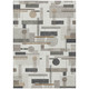 8' X 10' Ivory And Silver Geometric Washable Indoor Outdoor Area Rug