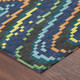 9' X 12' Navy Blue And Blue Abstract Washable Indoor Outdoor Area Rug