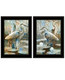 Set Of Two Marsh Herons I and Sea II Black Framed Print Wall Art
