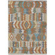 10' X 14' Rust And Orange Geometric Washable Indoor Outdoor Area Rug
