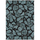 3' X 5' Teal Blue And Black Animal Print Washable Indoor Outdoor Area Rug