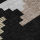 3' X 5' Black And Silver Geometric Washable Indoor Outdoor Area Rug