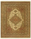 4' X 6' Gold Ivory And Red Wool Oriental Hand Knotted Area Rug With Fringe