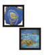 Set Of Two Perisse Cobalt 1 Black Framed Print Wall Art